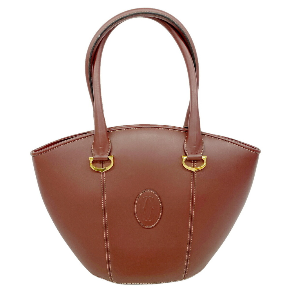 Cartier Must Leather Handbag, Bordeaux, Women's